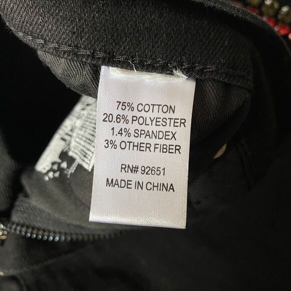 Industrial Indigo Jeans Mens W 32 x L 32 Black Denim Rhinestones Straight NWOT - Picture 15 of 16